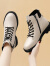 意尔康潮牌白色马丁靴女款新款靴子厚底英伦风短靴皮鞋平底 米色9959 37