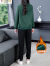 木棉林（mumianlin）加肥加大韩版卫衣休闲套装2024新款时髦洋气宽松大码运动服上衣女 绿色 3XL(建议160-180斤)