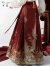 可茵（Keyin）马面裙全套新中式连衣裙套装女装红色改良旗袍敬酒服订婚礼服裙子 上衣 XL