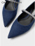 CHARLES&KEITHCK1-70900498亮钻一字带尖头平跟单鞋女 Blue蓝色 37