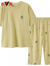 雅鹿2024夏季女士带胸垫纯棉睡衣可外穿棉质七分裤圆领套头家居服套装 28001 XL