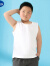 迪士尼胖男童背心薄款宽松中大童无袖纯棉儿童男孩加肥加大T恤运动夏季 纯白色 单件背心 160码适合150-160cm年龄11-12岁