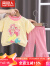 南极人（Nanjiren）童装女童夏季套装2024新款宝宝衣服中小儿童美人鱼夏装洋气两件套 黄色 80cm