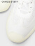 CHARLES&KEITHCK1-70900415足球套装时尚系带运动鞋女 White白色 35
