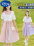 迪士尼（Disney）女童夏装连衣裙2024新款气质淑女公主裙中大童中国风夏季女孩裙子 紫色 120建议身高110-120cm年龄6-7岁