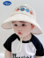 迪士尼（Disney）儿童帽夏天男童宝宝遮阳帽女童渔夫帽网眼太阳凉帽可调节 白色/表情包款(可调节大小) 1岁-4岁/头围45-52cm