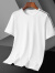 特大码M-8XL新款冰丝短袖T恤肥佬加肥加大码圆领印花半袖T恤 白色 M