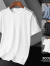 特大码M-8XL新款冰丝短袖T恤肥佬加肥加大码圆领印花半袖T恤 白色 M