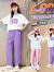 南极人（Nanjiren）童装女童夏装套装短袖裤子两件套儿童休闲套装洋气女孩夏季衣服 粉色 120码建议110-120cm6-7岁
