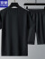 罗蒙（ROMON）短袖T恤男夏季薄款运动休闲套装男士加肥加大码宽松胖子5五分短裤 35201白色 M