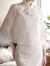 浪莎（LangSha）新中式女装订婚敬酒服国风改良旗袍重工白色礼服连衣裙套装春夏款 XS