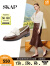 圣伽步skap乐福鞋女士一脚蹬平跟商务单鞋AEW01CA3 咖啡色 37