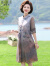 秋芙罗母亲节礼物妈妈装夏装中国风连衣裙中老年人女装雪纺旗袍裙子