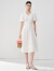 衣香丽影白色镂空蕾丝连衣裙女2024年夏季新款气质减龄泡泡袖裙子 白色 XL