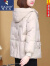 啄木鸟冬季加厚棉服女韩版宽松ins风棉衣女短款23年新款棉袄外套 米白色 M 80-100斤