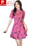 皮尔卡丹（pierre cardin）2024新款法式高级感玫红色改良旗袍修身显瘦小个子连衣裙女装夏季 玫粉 色 S
