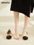 珂卡芙（KEKAFU）玛丽珍鞋女鞋2024新款小皮鞋子女法式低跟小香风单鞋女百搭 米色 跟高2.5cm 37