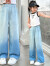 迪士尼（Disney）品牌童装女童夏装裤子新款儿童渐变色天丝牛仔裤女孩阔腿休闲长裤 图片色 120cm