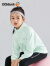 可可鸭（QQ DUCK）童装儿童外套女童上衣学生跑步运动训练服修身运动浅绿；165