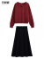 玛娇媚（Majiaomei）连衣裙套装女装2023年秋冬新款慵懒风新年红色宽松针织毛衣裙子女 针织毛衣 XL