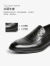 沙驰男鞋 2024年新品商务休闲鞋鸵鸟纹皮鞋套脚舒适轻便商场同款 黑色 43