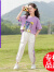 迪士尼（DISNEY）女童短袖t恤2024新款夏装套装大童女装夏款纯棉女孩夏季衣服8儿童 紫色套装 170cm