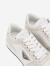 PRADA/普拉达【礼物】女士Downtown金属徽标牛皮革运动鞋 白色/尘灰色 38