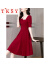 TKSY聚会宴会平时可穿晚礼服裙子2024新款女夏季气质感红色连衣裙 酒红色 2XL (125-145斤)