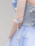 TAO HAN法式在逃公主裙2024新款蓝色超仙抹胸晚礼服高端轻奢生日宴主持人 蓝色 S