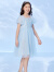 巴拉巴拉【艾莎IP】巴拉巴拉女童连衣裙儿童裙子2023年新款夏装网纱公主裙 蓝色调00388 165cm