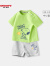 史努比（SNOOPY）史努比男童宝宝夏季套装2024新款婴幼儿童装纯棉短袖t恤薄款夏装 美味奶酪努比/白藏青+美味奶酪 80cm