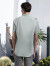 威可多（VICUTU）男短袖衬衫纯色VES23253016 豆绿灰 185/104B 