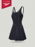 速比涛（Speedo） 噪点系列小黑裙纯色修身遮肚显瘦温泉度假裙式连体泳衣女 黑色/白色 36(身高165-170cm,重58-64kg)