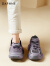 达芙妮老爹鞋女款2024春季新款小个子厚底增高舒适休闲运动鞋灰紫色鞋子 紫色 36