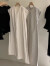热风麦茶歇法式温柔风连衣裙2024年夏季新款宽松衬衫裙女设计感小众高端 白色衬衫裙 M
