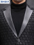 凯撒（KAISER）皮衣男真皮西装绵羊皮休闲皮夹克外套时尚两颗扣秋季薄款西服修身 黑色 48/L