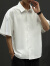 吉普（JEEP）大码短袖衬衫男夏季冰丝薄款半袖衬衣高级感男士宽松胖子加肥加大 白色条纹冰丝衬衫(CS21611) XL