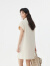 飞鸟和新酒翻领白色工装风连衣裙女短袖2024夏季新款设计感短裙 米白HCA03 M
