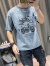 燕浔短袖t恤男2024夏季新款男士卡通印花休闲半袖体恤衫上衣男装衣服 咖啡色 XL-140-150斤