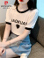 皮尔卡丹夏季短袖t恤女装2024新款韩版宽松潮流气质t恤衫女士打底小衫上衣 白色 L（105-115斤）