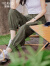 娅丽达薄款束脚运动裤女夏季2024新款裤子小个子休闲裤工装哈伦裤 绿色（E0） S