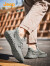 Jeep吉普男鞋夏季户外徒步鞋男士运动登山鞋透气网面鞋子男防滑休闲鞋 灰色 43