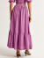 ABERCROMBIE & FITCH女装 24春夏新款亚麻混纺层叠式中长款半身裙KI143-4048 紫色 S (165/72A)标准版