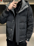 啄木鸟羽绒服男加厚保暖防寒服男士2023冬季新款外套连帽时尚时尚男装 黑色 2XL