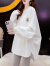筱娅（XIAOYA）加绒卫衣女中长款2024新款春秋季洋气减龄宽松设计感上衣外套 米白色加绒 均码建议85-155斤
