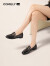 康莉（COMELY）【商场同款】乐福鞋女羊皮春季平底舒适时尚通勤小皮鞋 黑色 40 