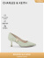 CHARLES&KEITH【SALE】CK1-61720078女士金属装饰尖头高跟单鞋婚鞋 Sage Green灰绿色 35