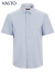 华斯度（VASTO）24夏季商场同款新疆长绒棉舒适短袖衬衫男士纯棉衬衣 蓝色31C041206 43