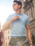 布先生三粒扣翻领针织男士t恤2024夏季纯色凉感短袖衫男装AT12118 钢琴黑 XL/180
