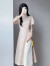 罗宾汉  ROBINHOOD新中式连衣裙子夏天女装2024夏季新款国风气质日常小个子改良旗袍 米白色 S